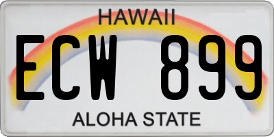 HI license plate ECW899