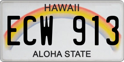 HI license plate ECW913