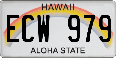 HI license plate ECW979