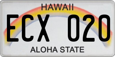 HI license plate ECX020