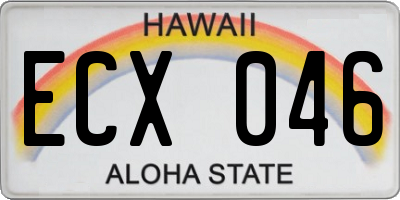 HI license plate ECX046