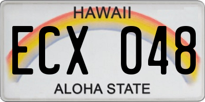HI license plate ECX048