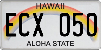 HI license plate ECX050