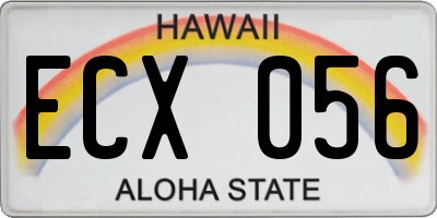 HI license plate ECX056