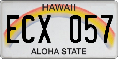 HI license plate ECX057