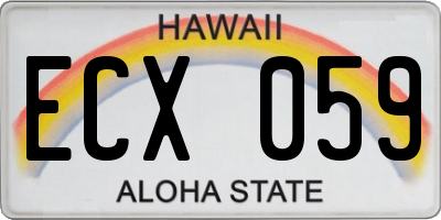 HI license plate ECX059