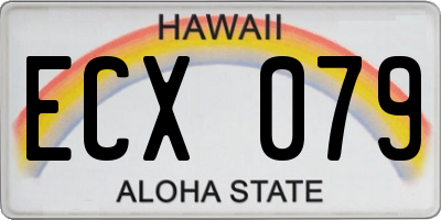 HI license plate ECX079