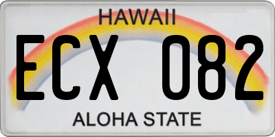 HI license plate ECX082