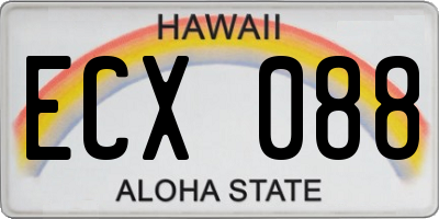 HI license plate ECX088