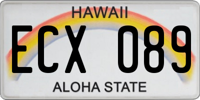 HI license plate ECX089