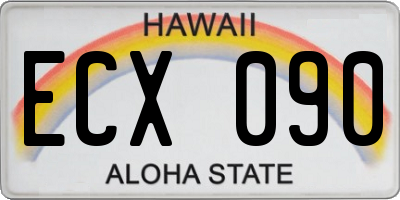 HI license plate ECX090