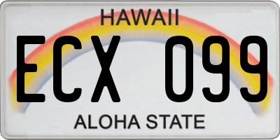 HI license plate ECX099