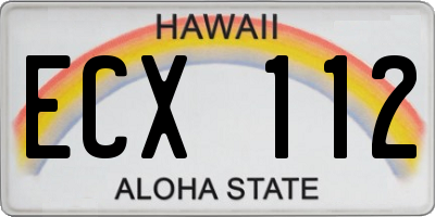 HI license plate ECX112