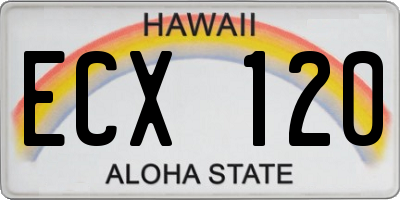 HI license plate ECX120