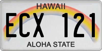 HI license plate ECX121