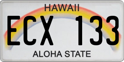HI license plate ECX133