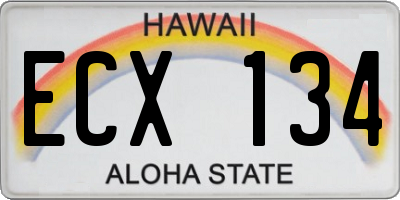 HI license plate ECX134