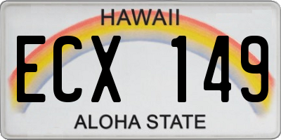 HI license plate ECX149