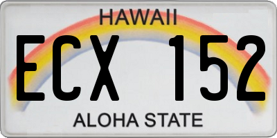 HI license plate ECX152