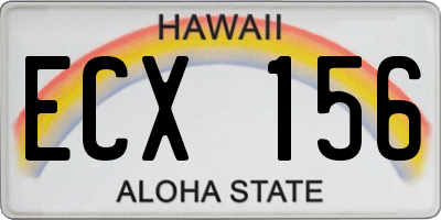 HI license plate ECX156