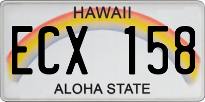 HI license plate ECX158