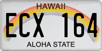 HI license plate ECX164