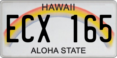 HI license plate ECX165