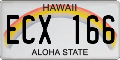 HI license plate ECX166