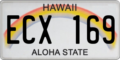 HI license plate ECX169