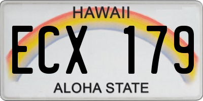 HI license plate ECX179