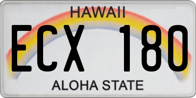 HI license plate ECX180