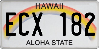 HI license plate ECX182