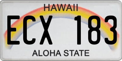 HI license plate ECX183