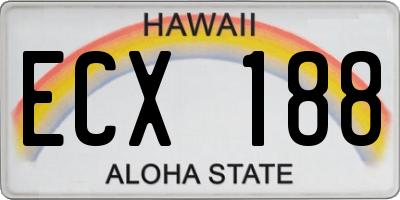 HI license plate ECX188