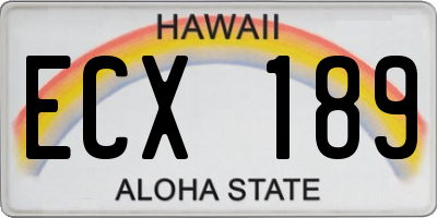 HI license plate ECX189