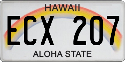 HI license plate ECX207
