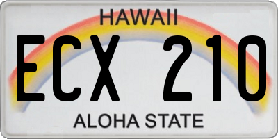 HI license plate ECX210