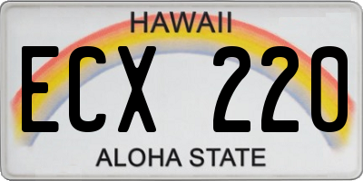 HI license plate ECX220