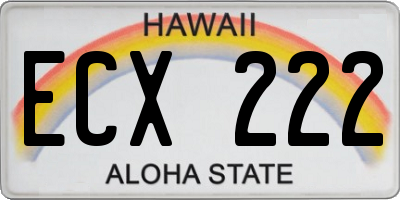 HI license plate ECX222