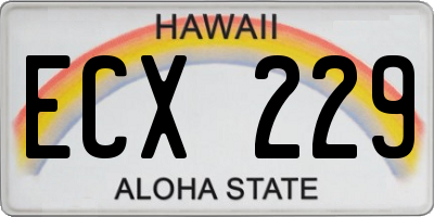 HI license plate ECX229