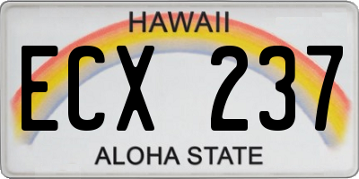 HI license plate ECX237