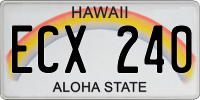 HI license plate ECX240