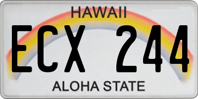 HI license plate ECX244