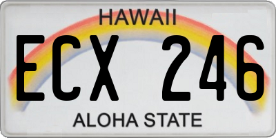 HI license plate ECX246