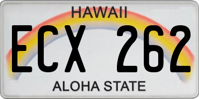 HI license plate ECX262