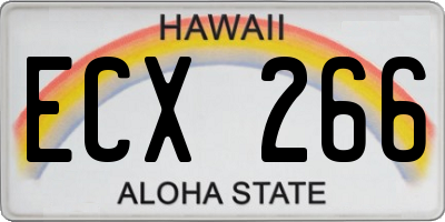 HI license plate ECX266