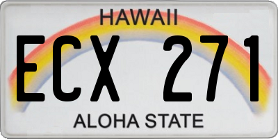 HI license plate ECX271