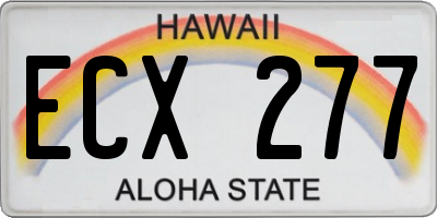 HI license plate ECX277