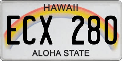 HI license plate ECX280