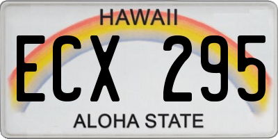HI license plate ECX295